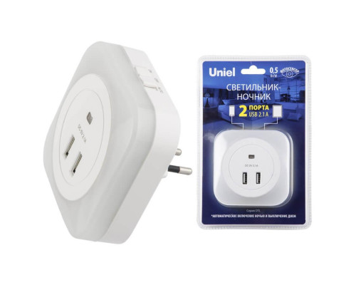 Основное фото Светильник настенный LED Uniel DTL-321 White/Sensor/2USB UL-00007348: Купить в Интернет магазин освещения GCSVET.RU