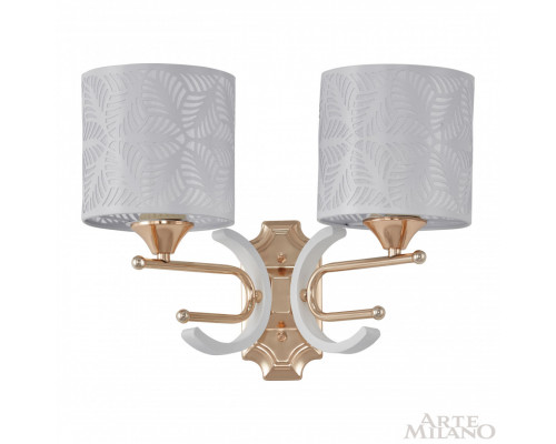Дополнительное фото Настенный светильник Arte Milano Florentia-2097 302097/2W Wh/Gd: Купить в Интернет магазин освещения GCSVET.RU