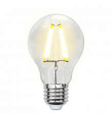 Филаментная лампа светодиодная (UL-00002210) Uniel E27 8W 3000K прозрачная LED-A60-8W/WW/E27/CL GLA01TR