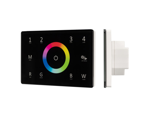 Основное фото Панель Arlight Sens Smart-P85-RGBW Black (230V, 4 зоны, 2.4G) 028405: Купить в Интернет магазин освещения GCSVET.RU