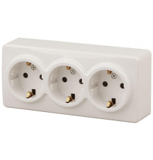 Розетка ЭРА Эксперт 3х2P E Schuko 16A 250V 11-2208-02 Б0020701