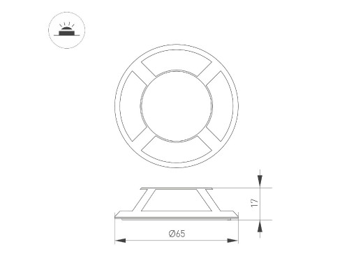Дополнительное фото Накладка Arlight ART-DECK-CAP-LID4-R65 (SL, STEEL) 045353: Купить в Интернет магазин освещения GCSVET.RU