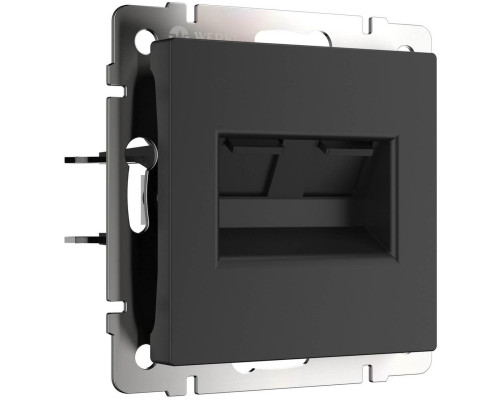 Основное фото Розетка Werkel двойная Ethernet RJ-45 черный матовый W1182208 4690389157004: Купить в Интернет магазин освещения GCSVET.RU