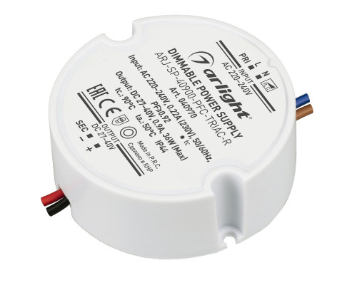 Основное фото Сетевой адаптер Arlight ARJ-SP-40900-PFC-TRIAC-R (36W, 27-40V, 900mA) 040970: Купить в Интернет магазин освещения GCSVET.RU