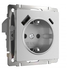 Розетка с заземлением, шторками и USB тип A+C Werkel W1171765 4690389195600 a063618
