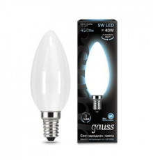 Филаментная лампа светодиодная Gauss E14 5W 4100К матовая 103201205