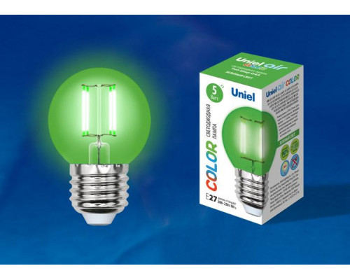 Дополнительное фото Филаментная лампа светодиодная (UL-00002986) Uniel E27 5W красный LED-G45-5W/RED/E27 GLA02RD: Купить в Интернет магазин освещения GCSVET.RU