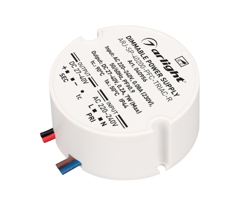 Основное фото Сетевой адаптер Arlight ARJ-SP-40200-PFC-TRIAC-R (7W, 27-40V, 200mA) 040956: Купить в Интернет магазин освещения GCSVET.RU