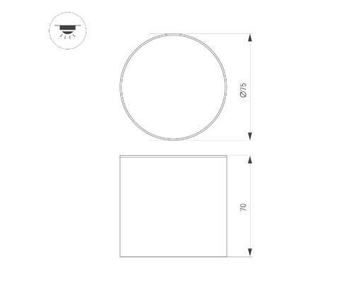 Дополнительное фото Светильник накладной Arlight SP-CYLINDO-R75-7W Warm3000 (BK, 110 deg, 230V) 043966: Купить в Интернет магазин освещения GCSVET.RU