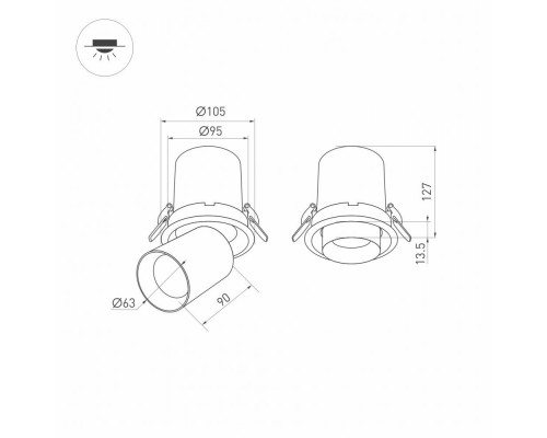 Дополнительное фото Светильник  Arlight LTD-Pull-R100-10W Day4000 031364: Купить в Интернет магазин освещения GCSVET.RU