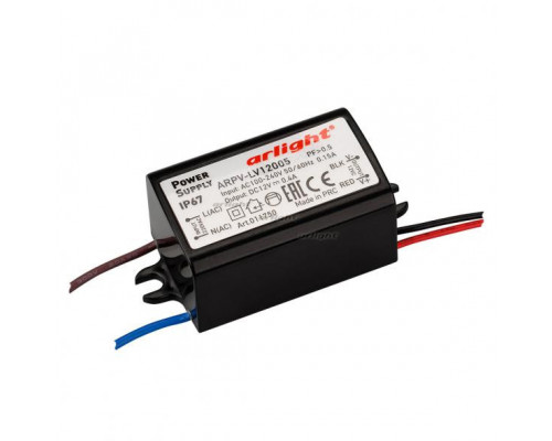 Основное фото Сетевой адаптер Arlight ARPV-LV12005 (12V, 0.4A, 5W) 011750: Купить в Интернет магазин освещения GCSVET.RU