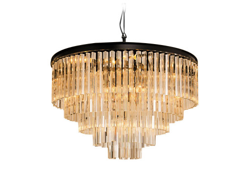 Основное фото Подвесная люстра Delight Collection 1920s Odeon KR0387P-10A black/amber: Купить в Интернет магазин освещения GCSVET.RU
