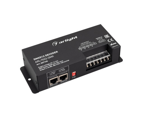 Основное фото Декодер Arlight ARL-7022-DMX (12-24V, 4x8A, DMX512, XLR3) 027145: Купить в Интернет магазин освещения GCSVET.RU