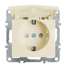 Розетка Stekker Эрна с/з 16A 250V с крышкой защитной шторкой слоновая кость PST16-9112-02 39330