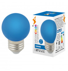 Светодиодная лампочка Volpe LED-G45 LED-G45-1W/BLUE/E27/FR/С