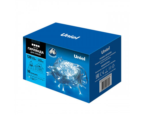 Дополнительное фото Уличная светодиодная гирлянда Uniel (UL-00001351) белый ULD-S1000-120/TWK White IP67: Купить в Интернет магазин освещения GCSVET.RU