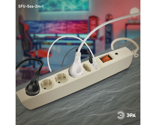 Дополнительное фото Сетевой фильтр Эра SFU-5es-2m-I C0043328: Купить в Интернет магазин освещения GCSVET.RU