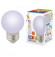 Светодиодная лампочка Volpe LED-G45 LED-G45-1W/RGB/E27/FR/С