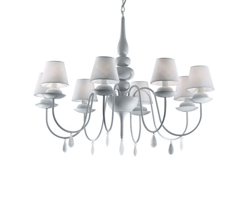 Основное фото Люстра подвесная Ideal Lux Blanche SP8 Bianco 035574: Купить в Интернет магазин освещения GCSVET.RU