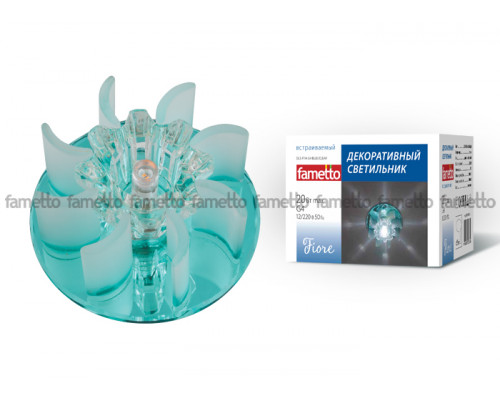 Основное фото Светильник встраиваемый Fametto Fiore DLS-F114 G4 BLUE/CLEAR: Купить в Интернет магазин освещения GCSVET.RU