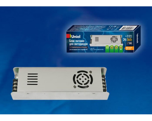 Дополнительное фото Сетевой адаптер (UL-00002435) Uniel 24V 360W IP20 15A UET-VAS-360B20 24V IP20: Купить в Интернет магазин освещения GCSVET.RU