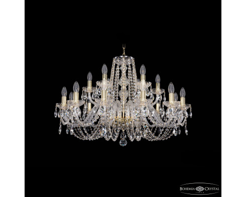 Основное фото Люстра подвесная Bohemia Ivele Crystal 1402/12+6/300 G: Купить в Интернет магазин освещения GCSVET.RU