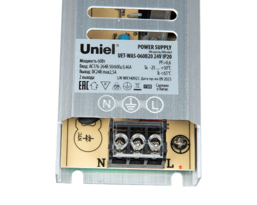 Дополнительное фото Сетевой адаптер Uniel 60Вт DC24В 2,5А IP20 UET-WAS-060B20 24V IP20 UL-00010259: Купить в Интернет магазин освещения GCSVET.RU