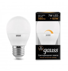 Светодиодная лампа для диммера Gauss E27 7W 3000K матовая 105102107-D