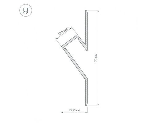 Дополнительное фото Профиль Arlight ARH-DECORE-S12-CAVE-F-2000 ANOD 023902: Купить в Интернет магазин освещения GCSVET.RU