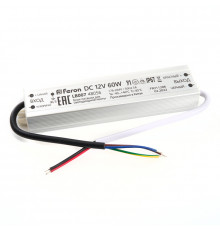 Блок питания для светодиодной ленты Feron LB007 60Вт 12В IP67 48056