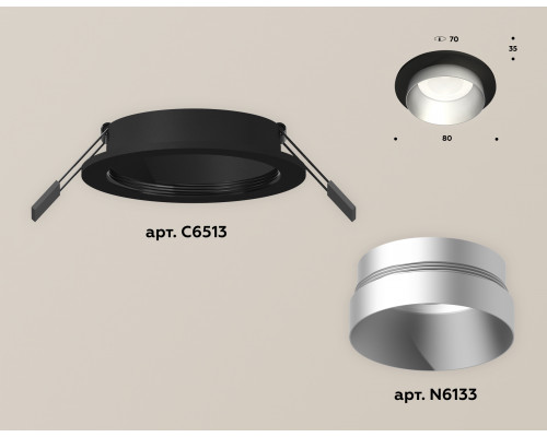 Дополнительное фото Светильник встраиваемый Ambrella Light Techno Spot XC6513023 (C6513, N6133): Купить в Интернет магазин освещения GCSVET.RU