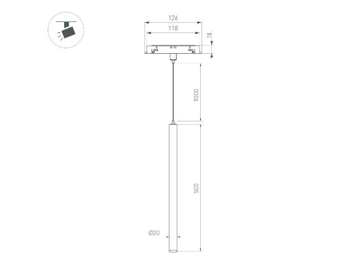 Дополнительное фото Светильник трековый (магнитый) Arlight MAG-ORIENT-SPOT-HANG-L500-R20-3W Day4000 (BK, 20 deg, 48V) 044505: Купить в Интернет магазин освещения GCSVET.RU
