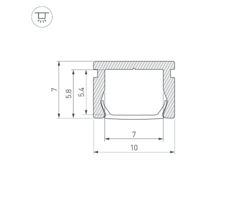 Дополнительное фото Алюминиевый профиль Arlight PIK-1007-3000 ANOD 045493: Купить в Интернет магазин освещения GCSVET.RU