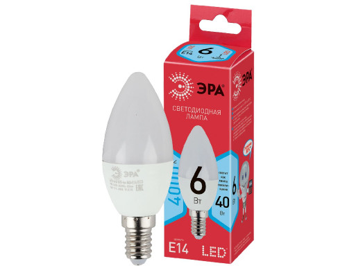 Основное фото Светодиодная лампочка Эра LED B35-6W-840-E14 R Б0051057: Купить в Интернет магазин освещения GCSVET.RU