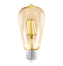 Филаментная лампа светодиодная Eglo E27 4W 2200К янтарь 11521