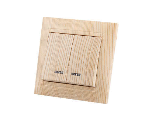 Дополнительное фото Выключатель двухклавишный с подсветкой Лама TDM Electric SQ1815-0305: Купить в Интернет магазин освещения GCSVET.RU