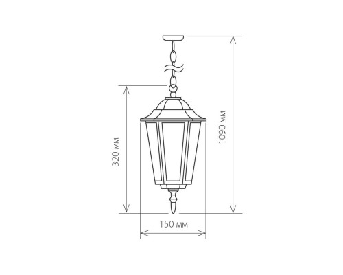 Дополнительное фото Уличный подвесной светильник Elektrostandard 1004H черное золото 4690389085703: Купить в Интернет магазин освещения GCSVET.RU