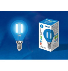 Светодиодная лампочка Uniel AIR Color LED-G45-5W/BLUE/E14 GLA02BL картон