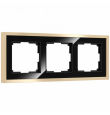 Рамка на 3 поста Werkel Baguette черный-латунь 4690389185809 W0032852 a060241