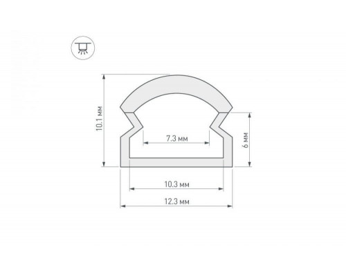 Дополнительное фото Профиль Arlight WPH-LINE-1210R-2000 OPAL 023303: Купить в Интернет магазин освещения GCSVET.RU