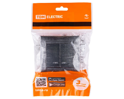 Дополнительное фото Выключатель двухклавишный с подсветкой Лама TDM Electric SQ1815-0647: Купить в Интернет магазин освещения GCSVET.RU