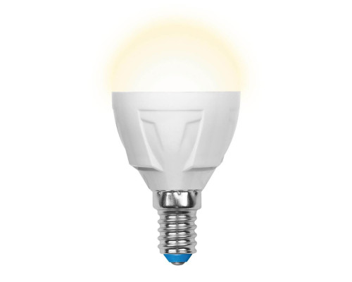 Основное фото Светодиодная лампочка Uniel Яркая LED-G45 7W/WW/E14/FR PLP01WH картон: Купить в Интернет магазин освещения GCSVET.RU