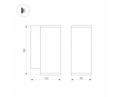 Дополнительное фото Светильник настенный LED для улицы Arlight LGD-Forma-Wall-R90-12W Warm3000 029976: Купить в Интернет магазин освещения GCSVET.RU