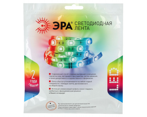Дополнительное фото Лента светодиодная Эра 24В 5050 14,4Вт/м RGB 5м IP33 LS5050-14,4-60-24-33-RGB-5m Б0043112: Купить в Интернет магазин освещения GCSVET.RU