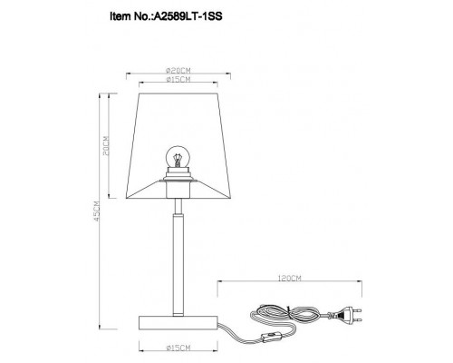 Дополнительное фото Лампа настольная Arte Lamp RODOS A2589LT-1SS: Купить в Интернет магазин освещения GCSVET.RU