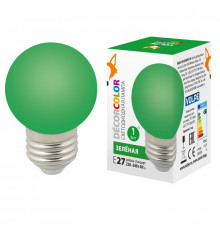 Светодиодная лампочка Volpe LED-G45 LED-G45-1W/GREEN/E27/FR/С