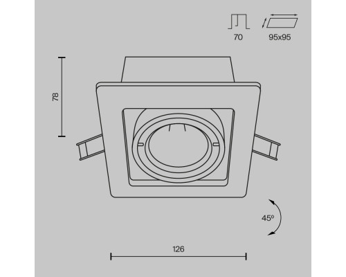 Дополнительное фото Светильник встраиваемый Maytoni Metal DL008-2-01-B: Купить в Интернет магазин освещения GCSVET.RU