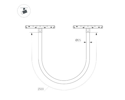Дополнительное фото Светильник трековый (магнитый) Arlight MAG-ORIENT-TUBE-ELASTIC-R25-L2500-35W Day4000 (BK, 360 deg, 48V, DALI) 044331: Купить в Интернет магазин освещения GCSVET.RU