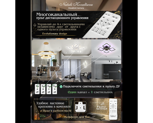 Дополнительное фото Люстра потолочная Natali Kovaltseva Angel LED LAMPS 81197: Купить в Интернет магазин освещения GCSVET.RU
