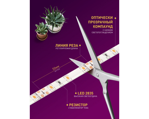 Дополнительное фото Лента светодиодная для растений Эра 18Вт 1400K 2м IP65 FITO-Strip Light-RB-2m красно-синего спектра Б0057282: Купить в Интернет магазин освещения GCSVET.RU